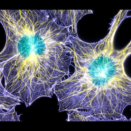  Cell Components:actin cytoskeleton, microtubule, nucleus;